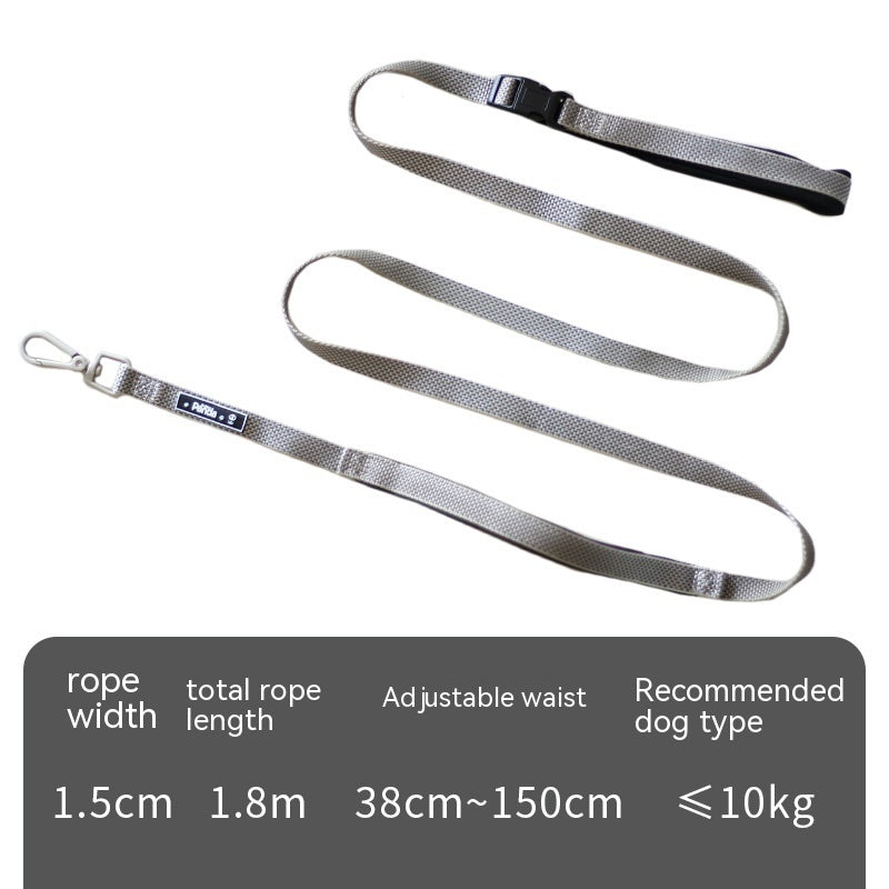 Dog leash with measurement details on a white background