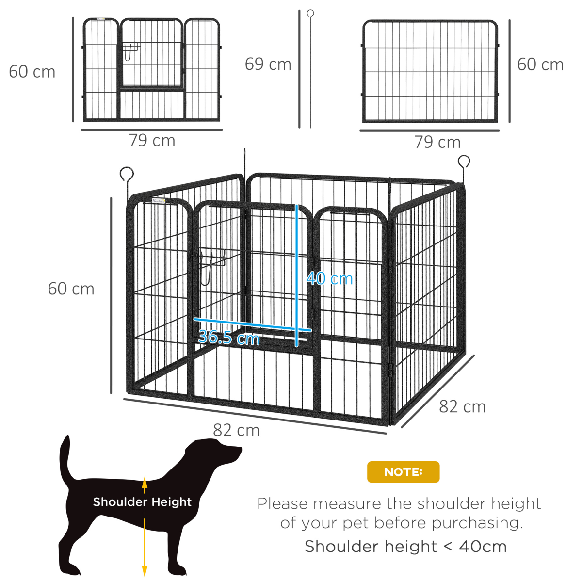 4-Panel Modular Pet Playpen