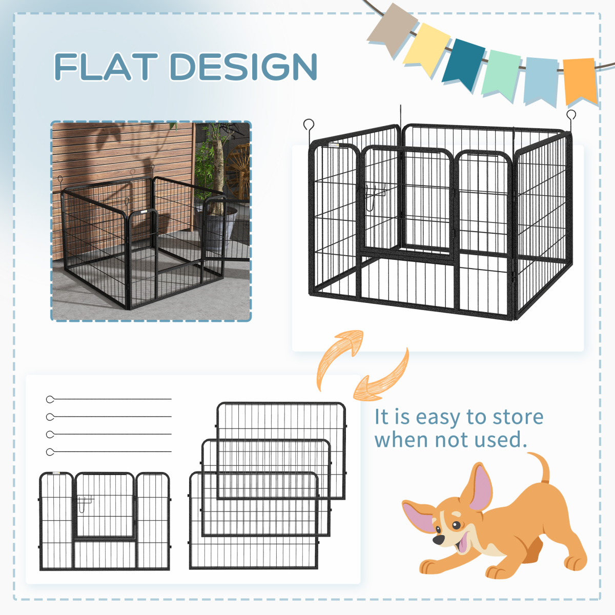 4-Panel Modular Pet Playpen