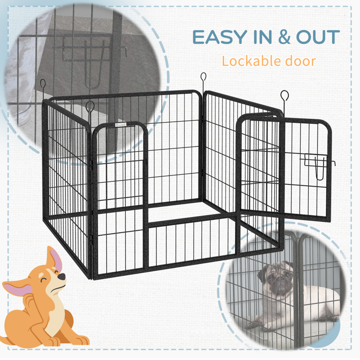 4-Panel Modular Pet Playpen